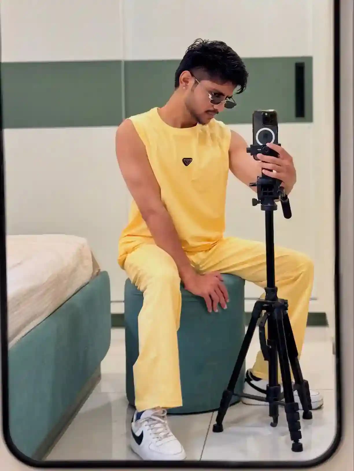 Warm Yellow Sleeveless Coord Set
