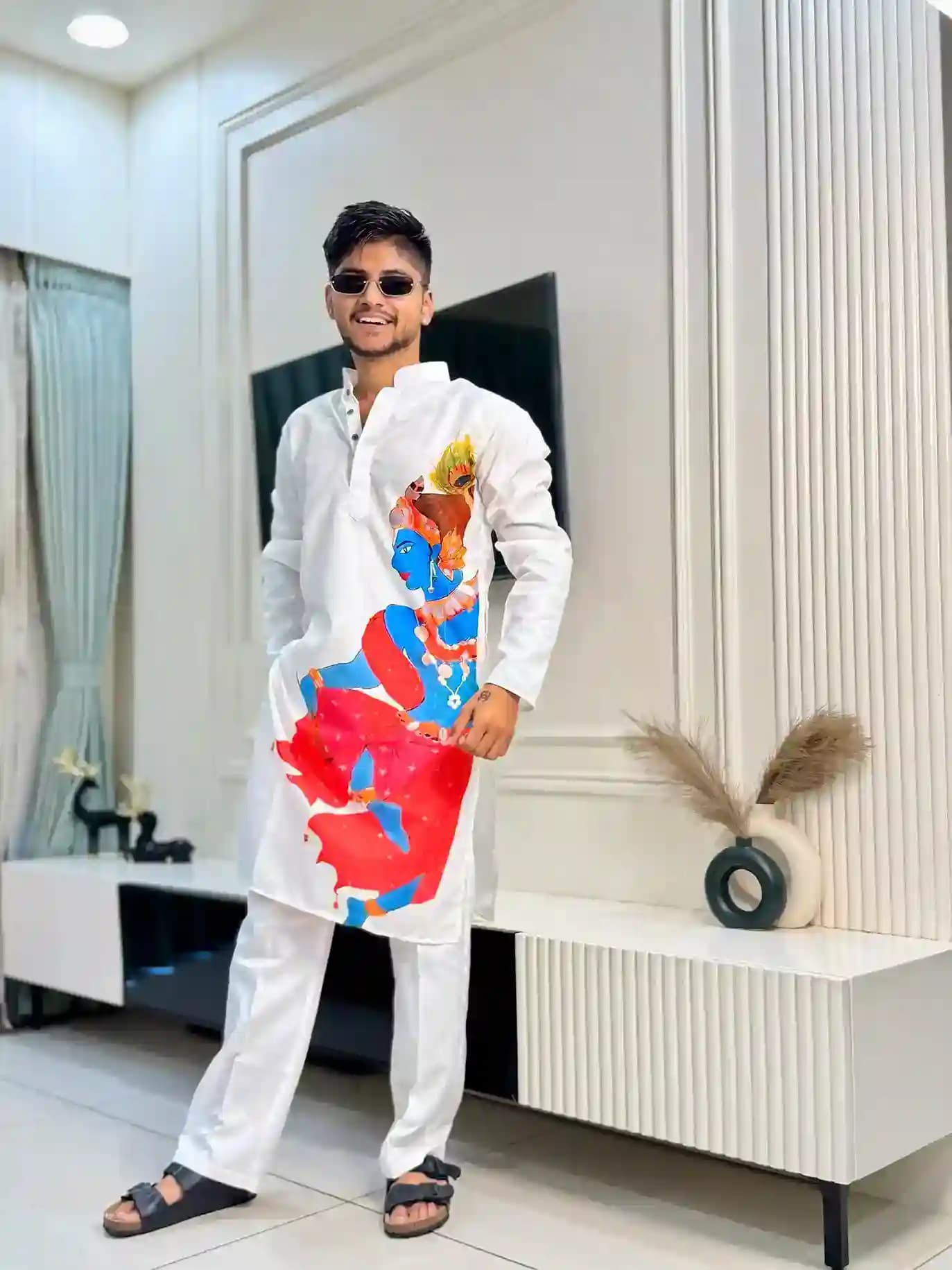 Safed Ishq Lord Kanha Kurta for Men