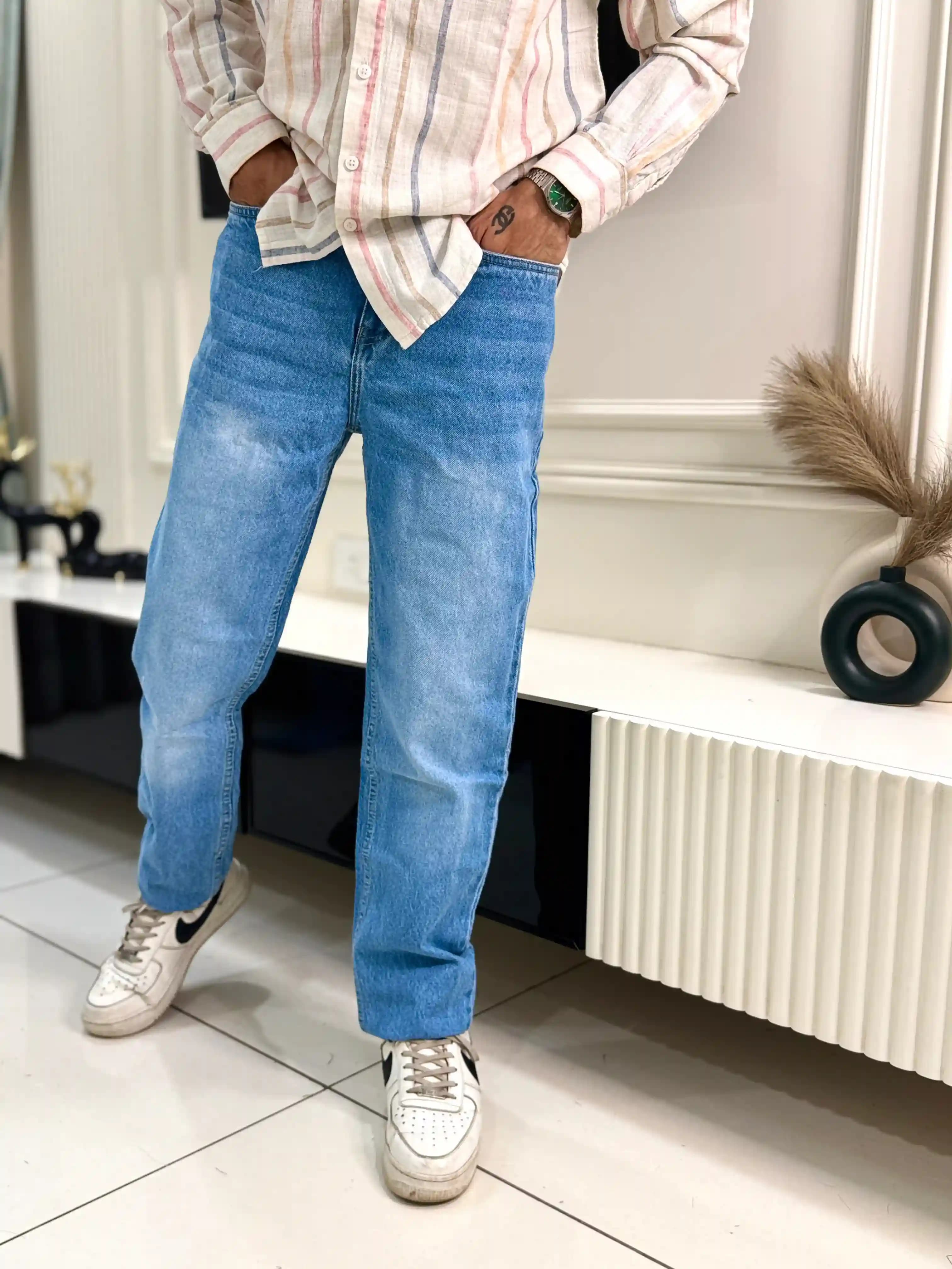 Mid Blue GC Relaxed Straight Fit Denim Jean