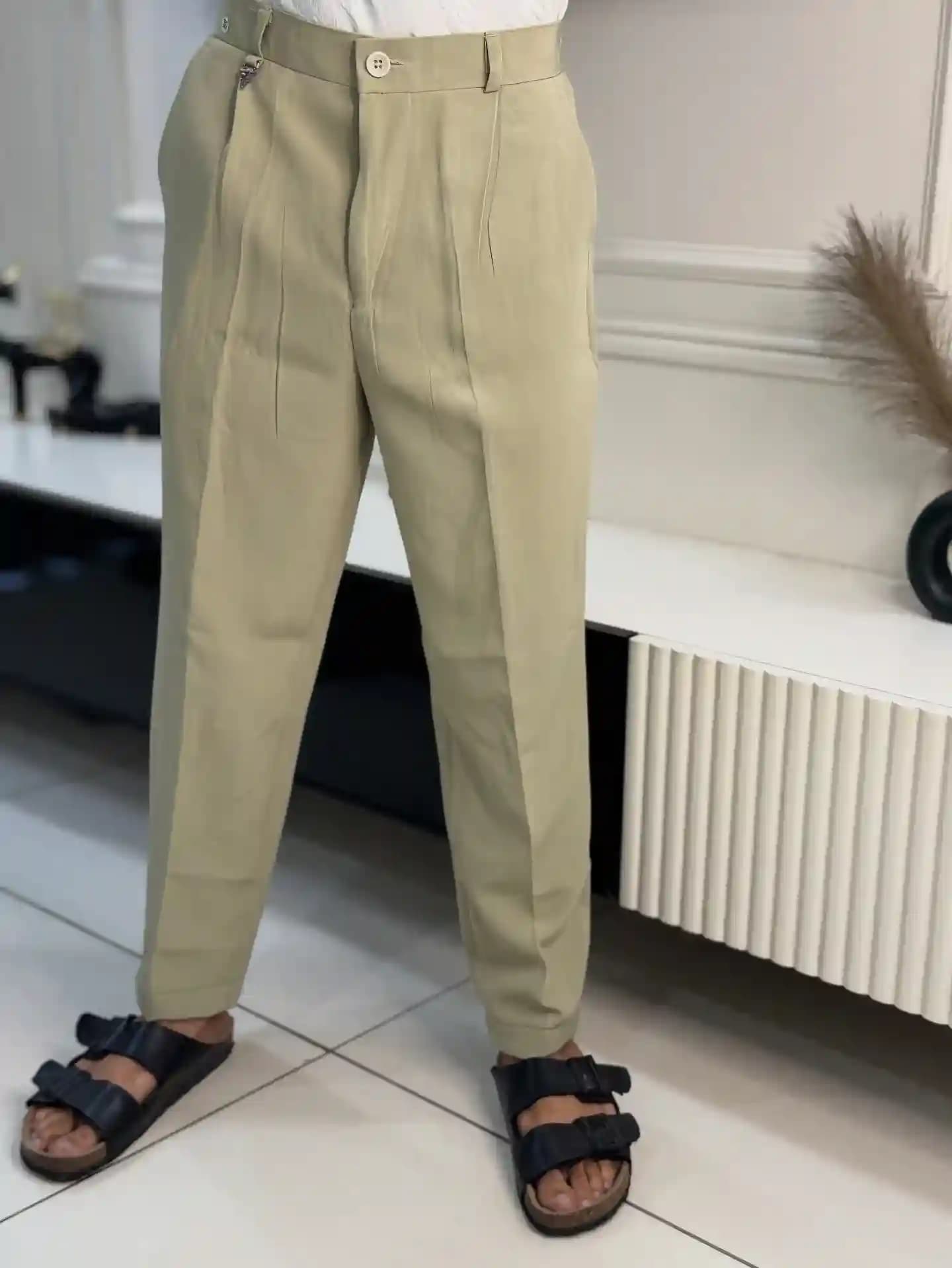 Green Beige (Khaki) Korean Relaxed Fit Pant