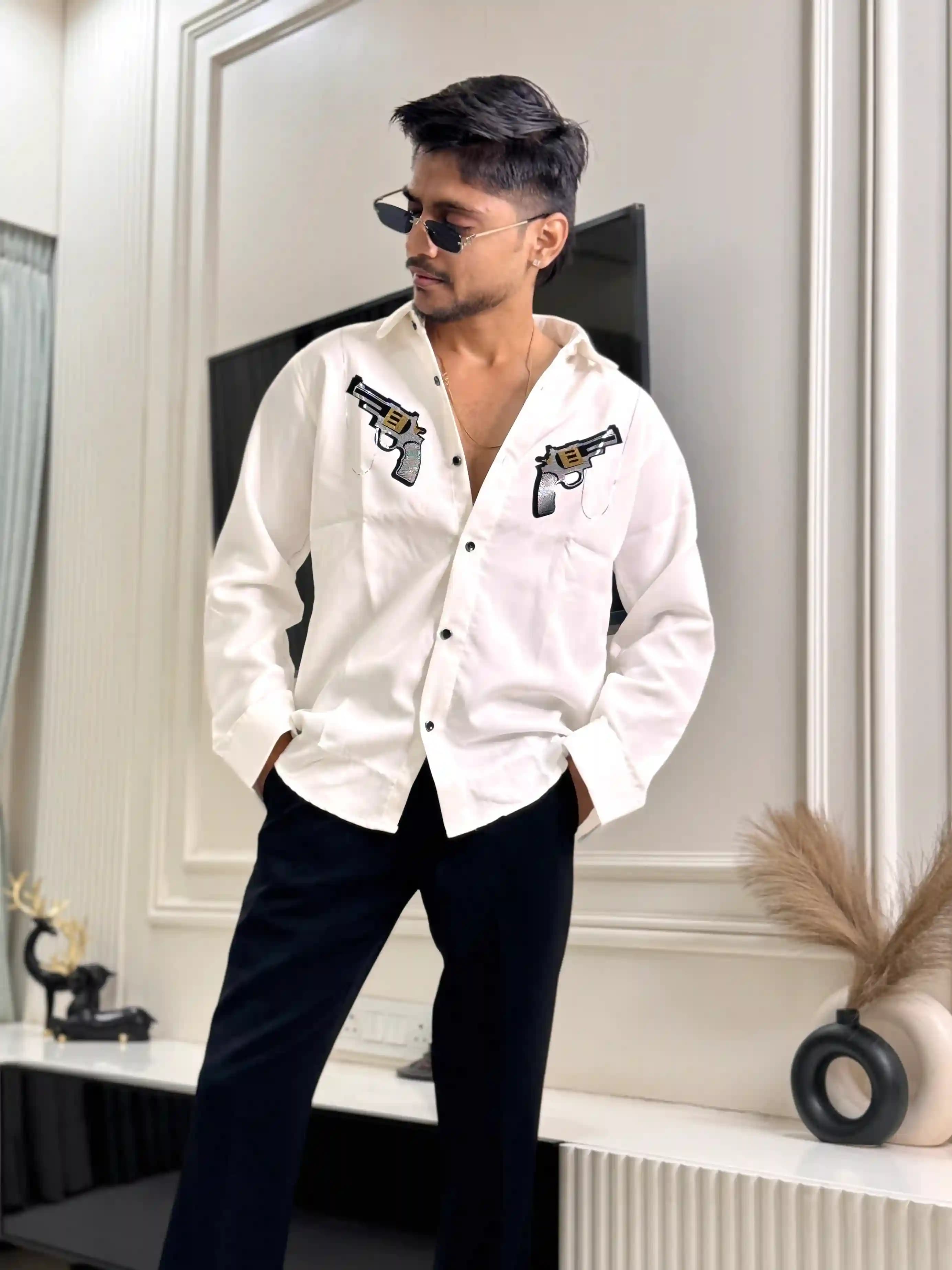White Cool Dual Gun Shirt