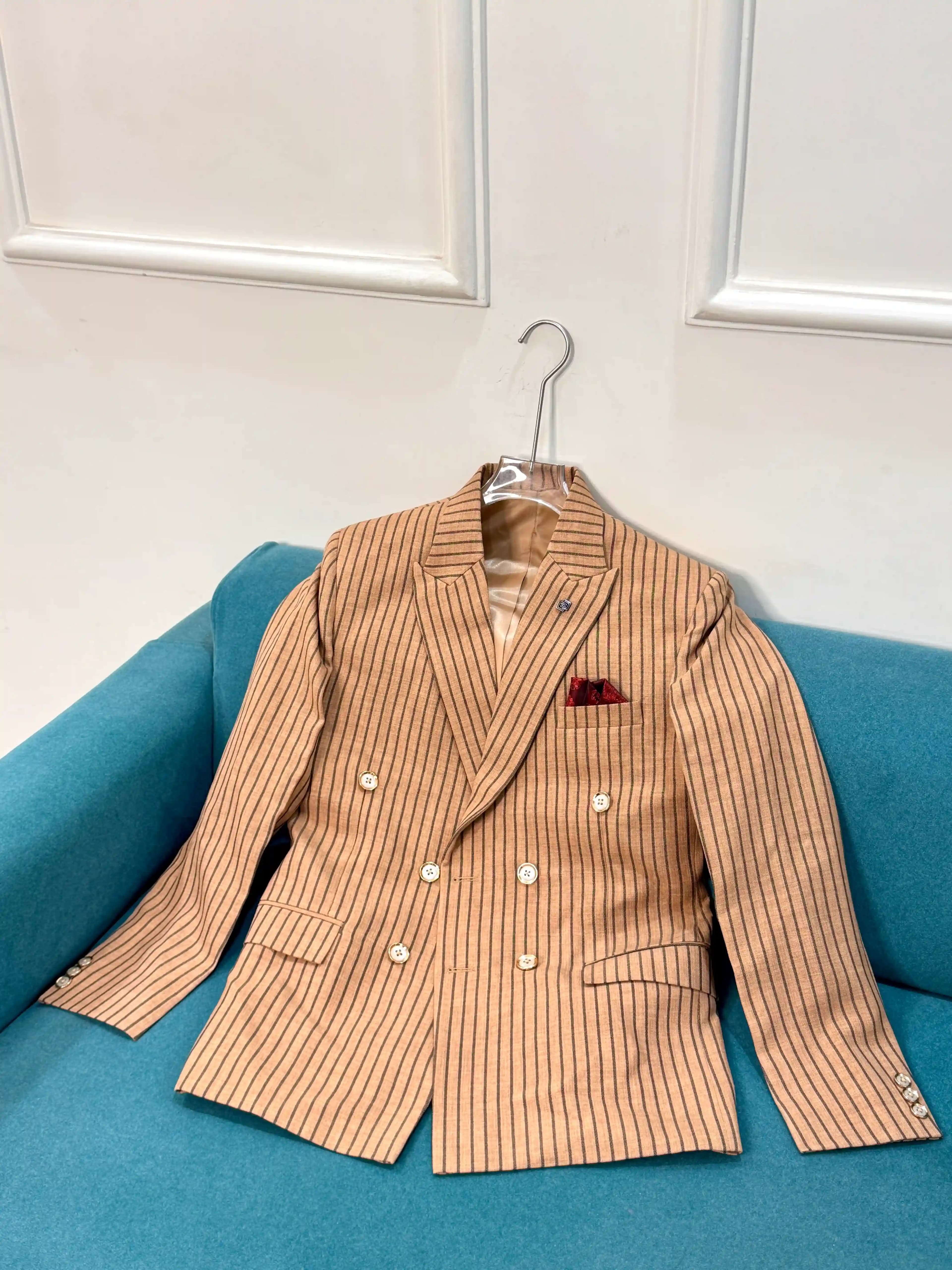 Warm Tan GC Double-breasted Blazer
