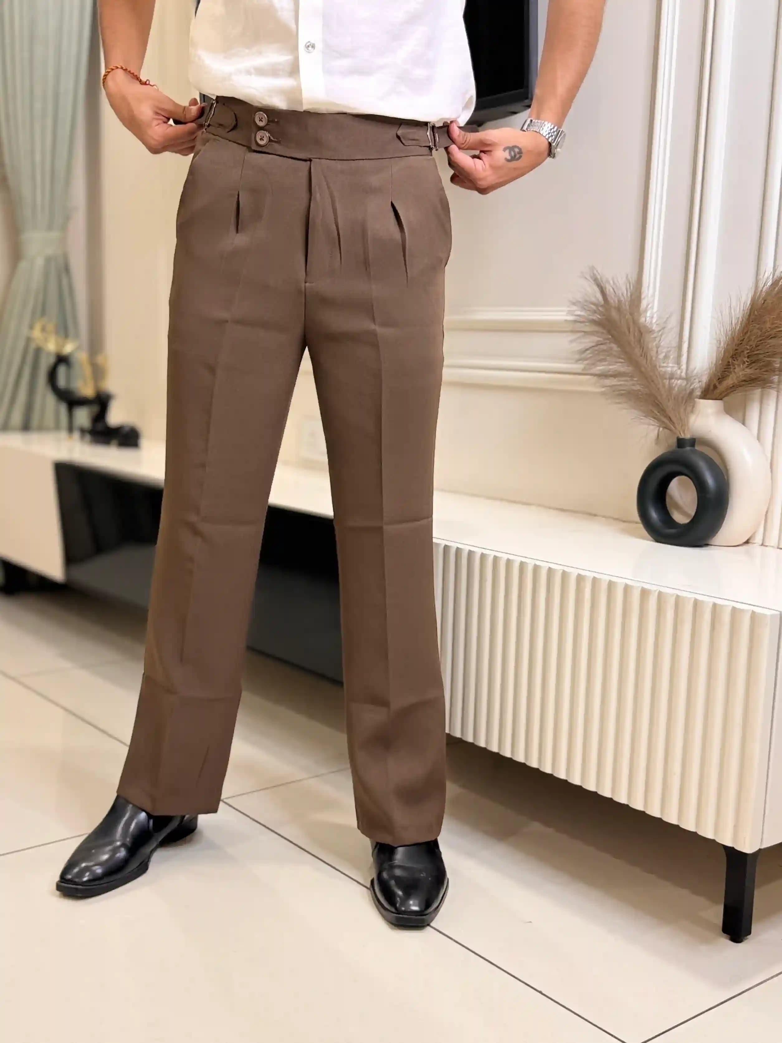 Earth Brown GC Gurkha Bell-bottom Pant