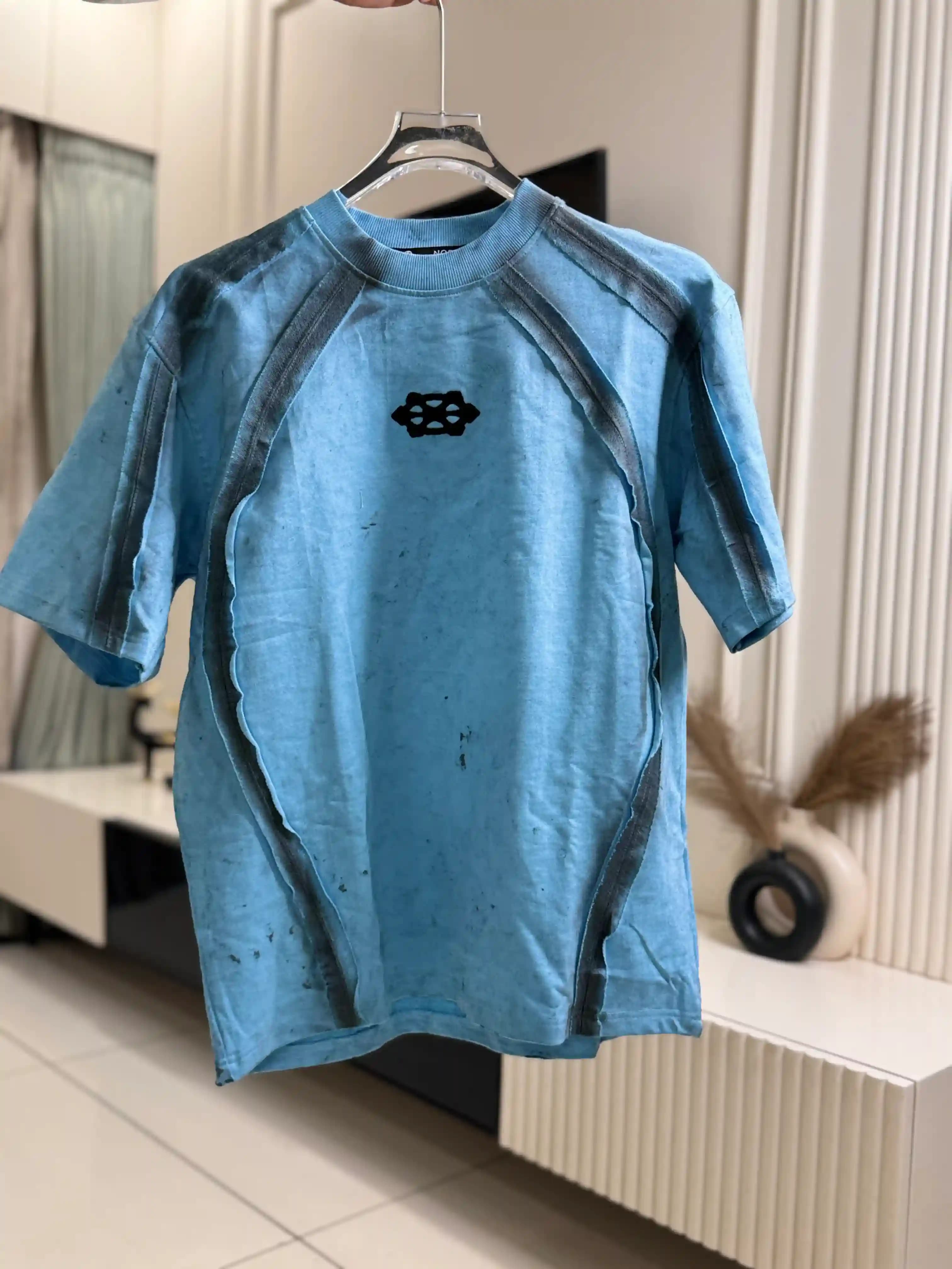 Marine Blue Acid Washed Oversize Tee