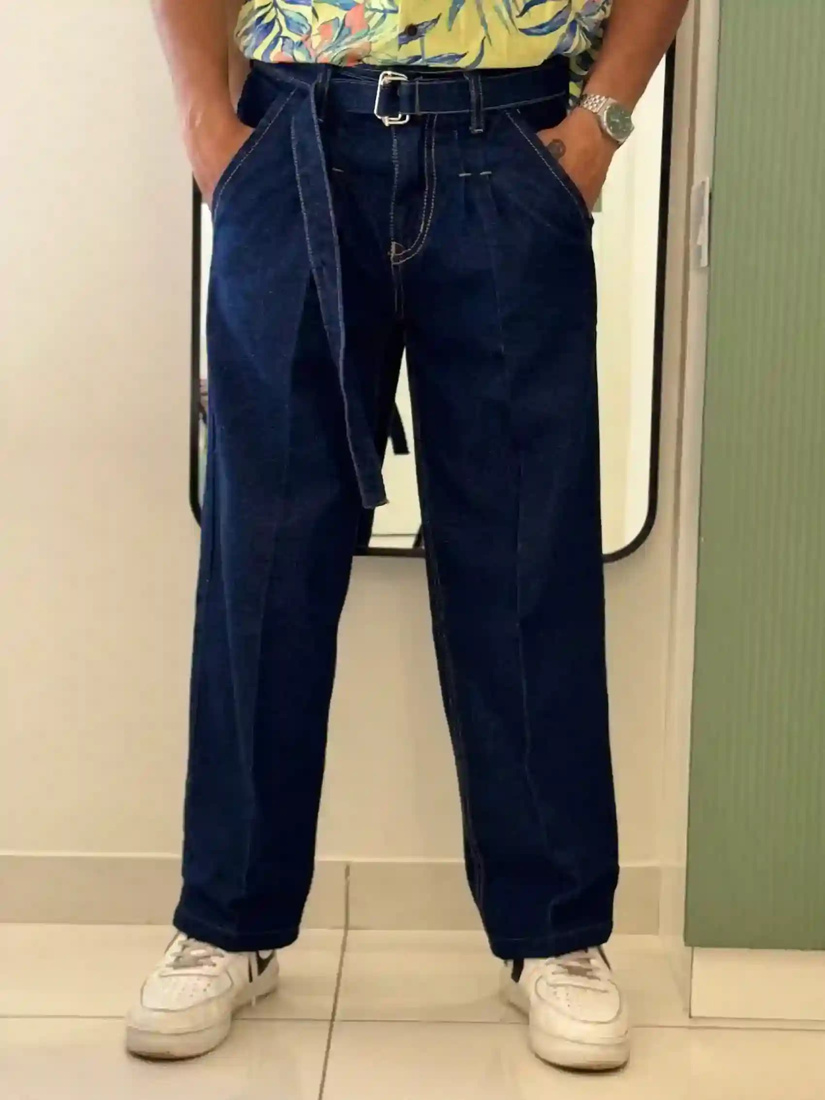 Deep Indigo Gurkha Formal Style Baggy Denim