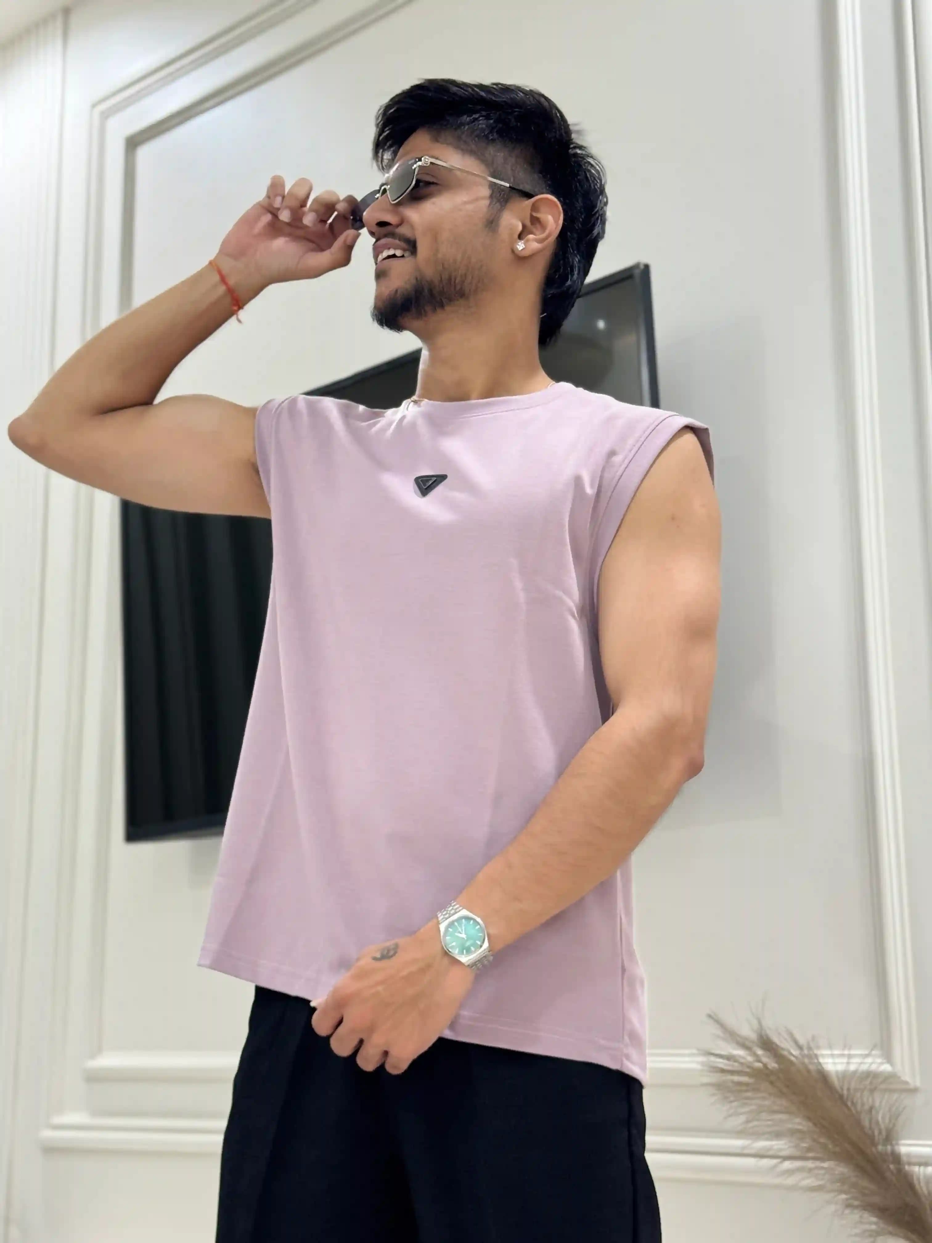 Lavender Prad Muscle Tank Tee