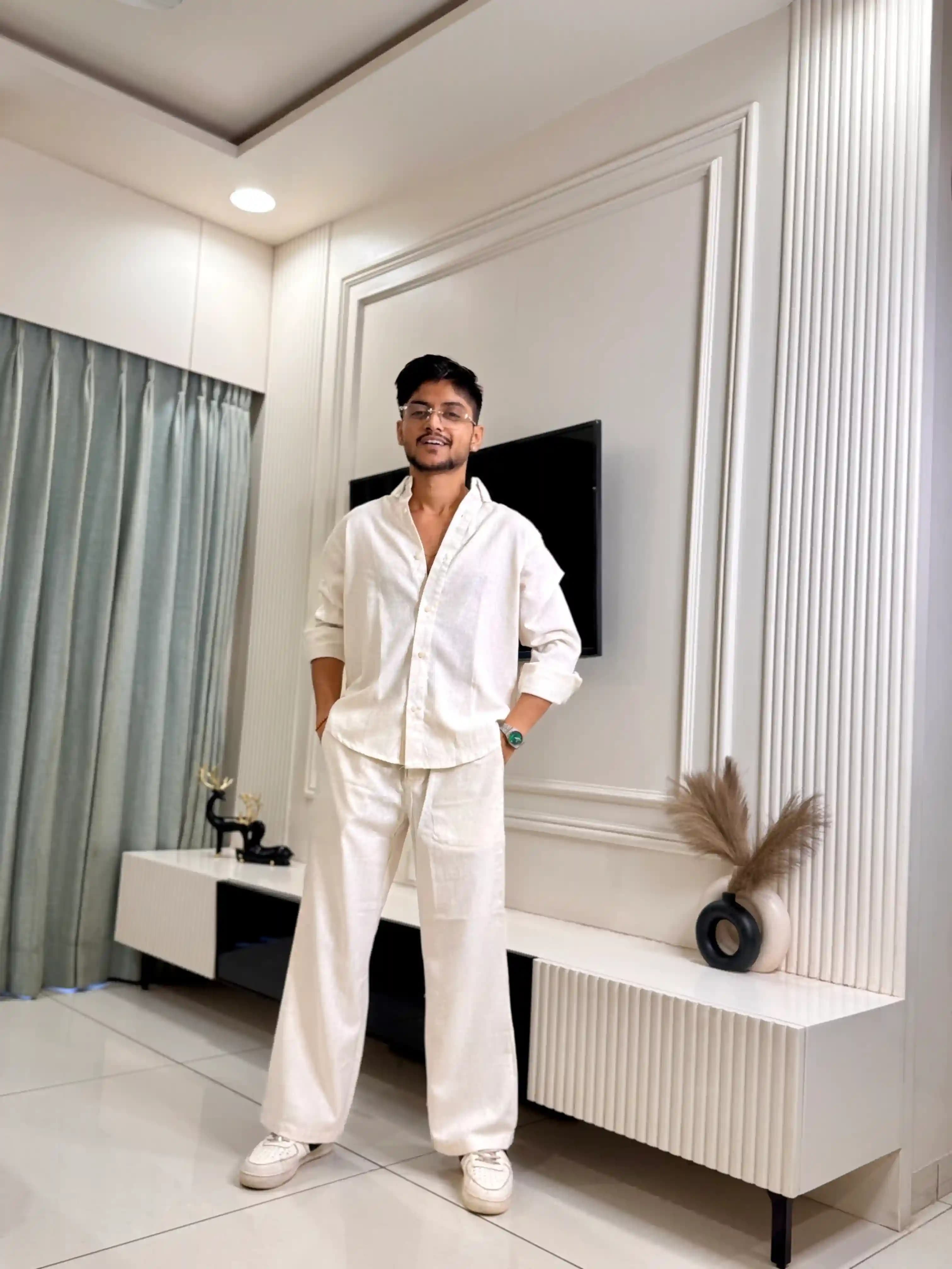 Raw Beige GC Linen Co-ord Set