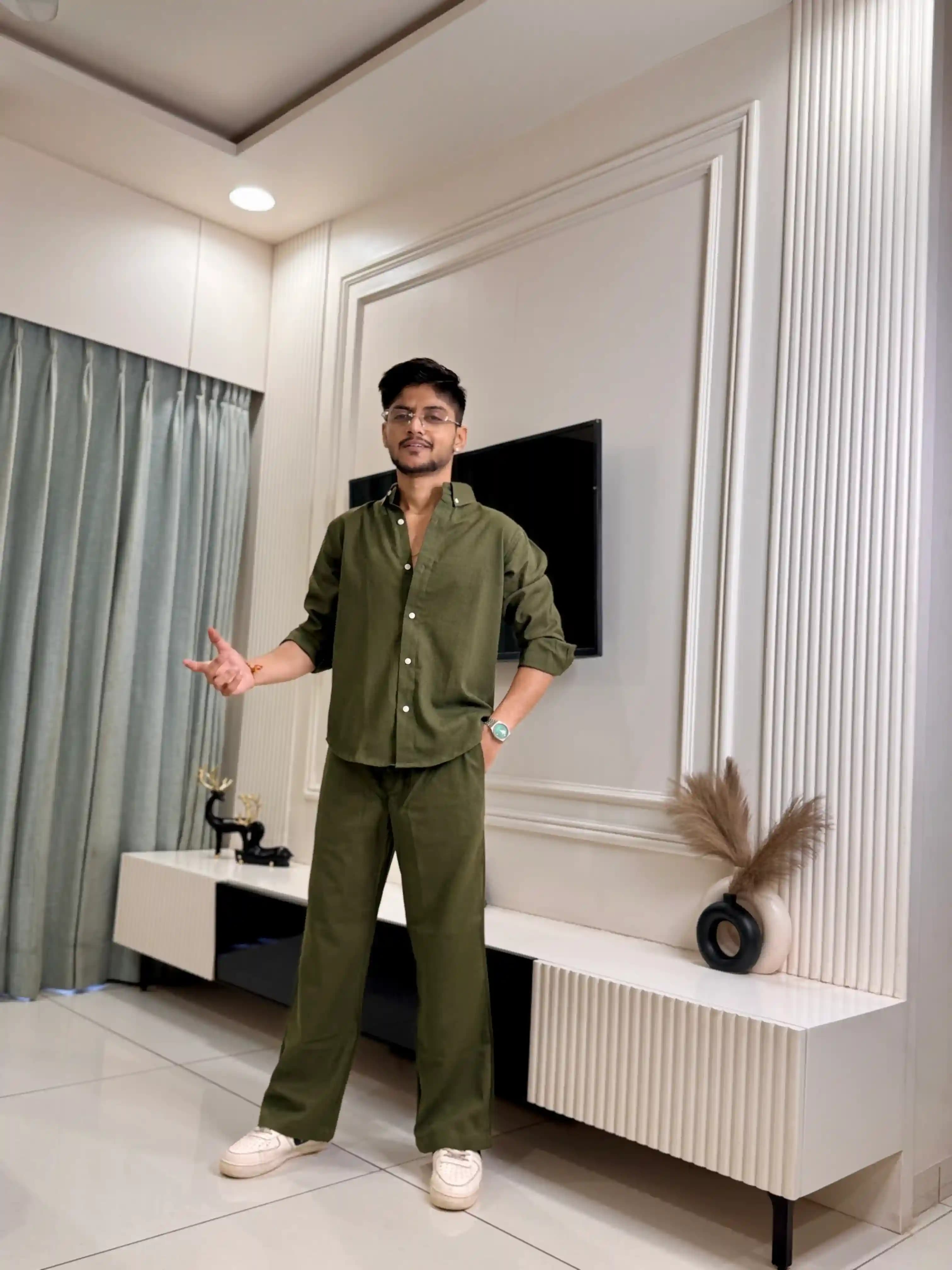 Olive GC Linen Co-ord Set