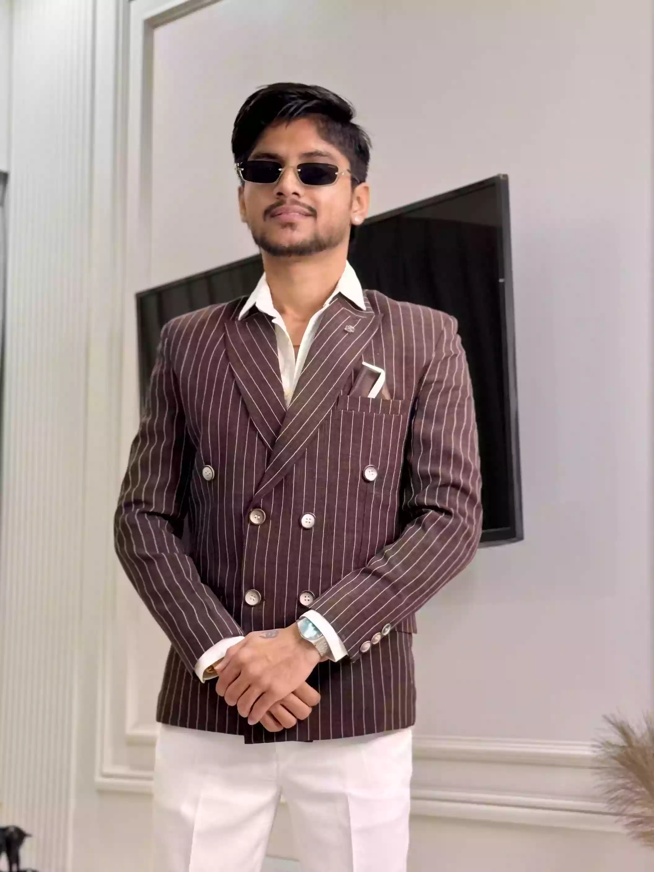 Brew Brown GC Double-breasted Blazer