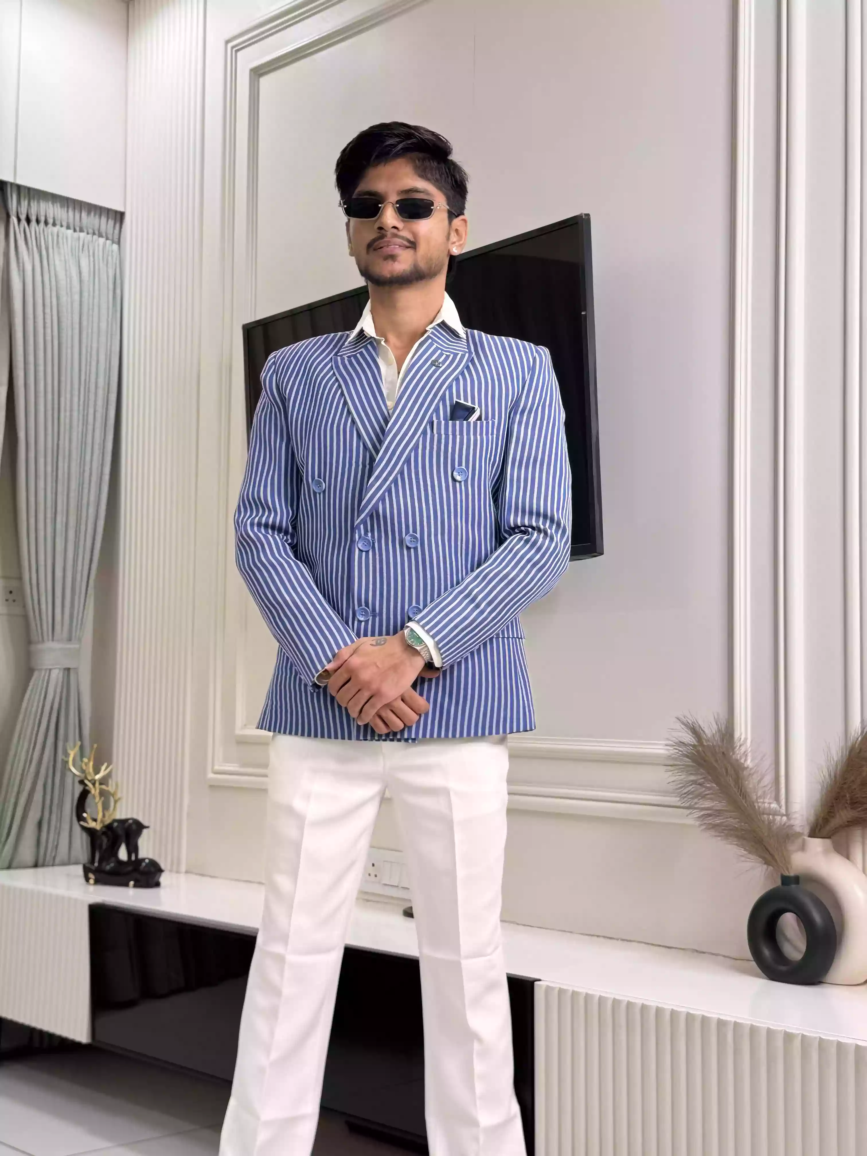 Oxford Blue GC Double-breasted Blazer