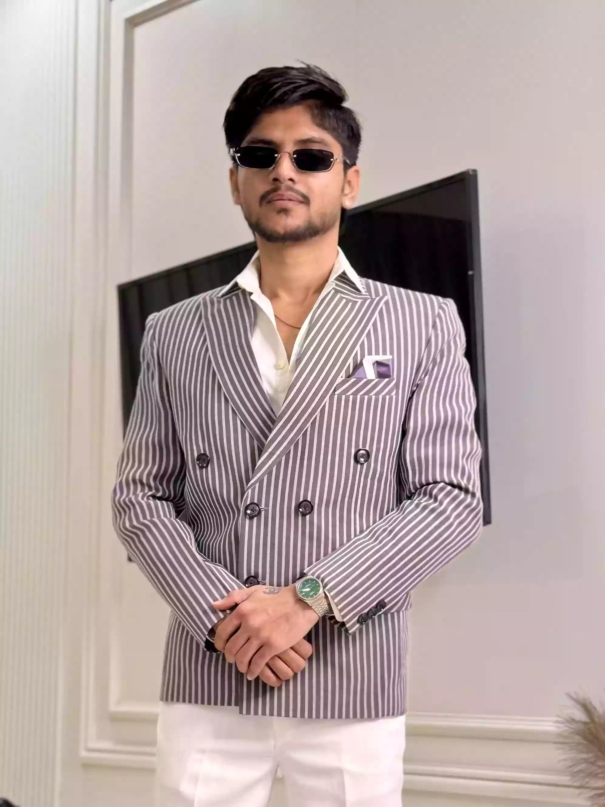 Plum Purple GC Double-breasted Blazer