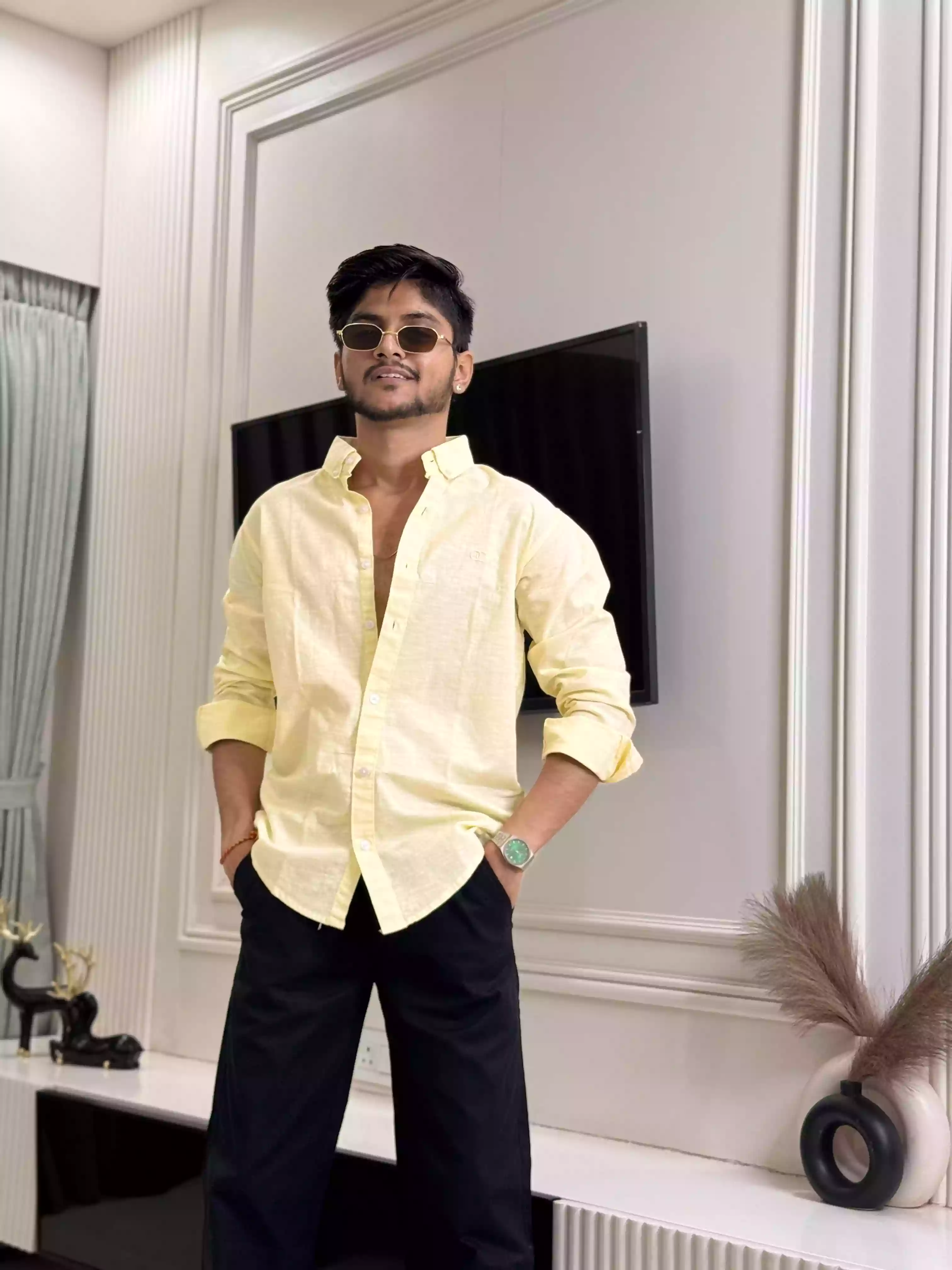 Butter Yellow GC Linen Shirt