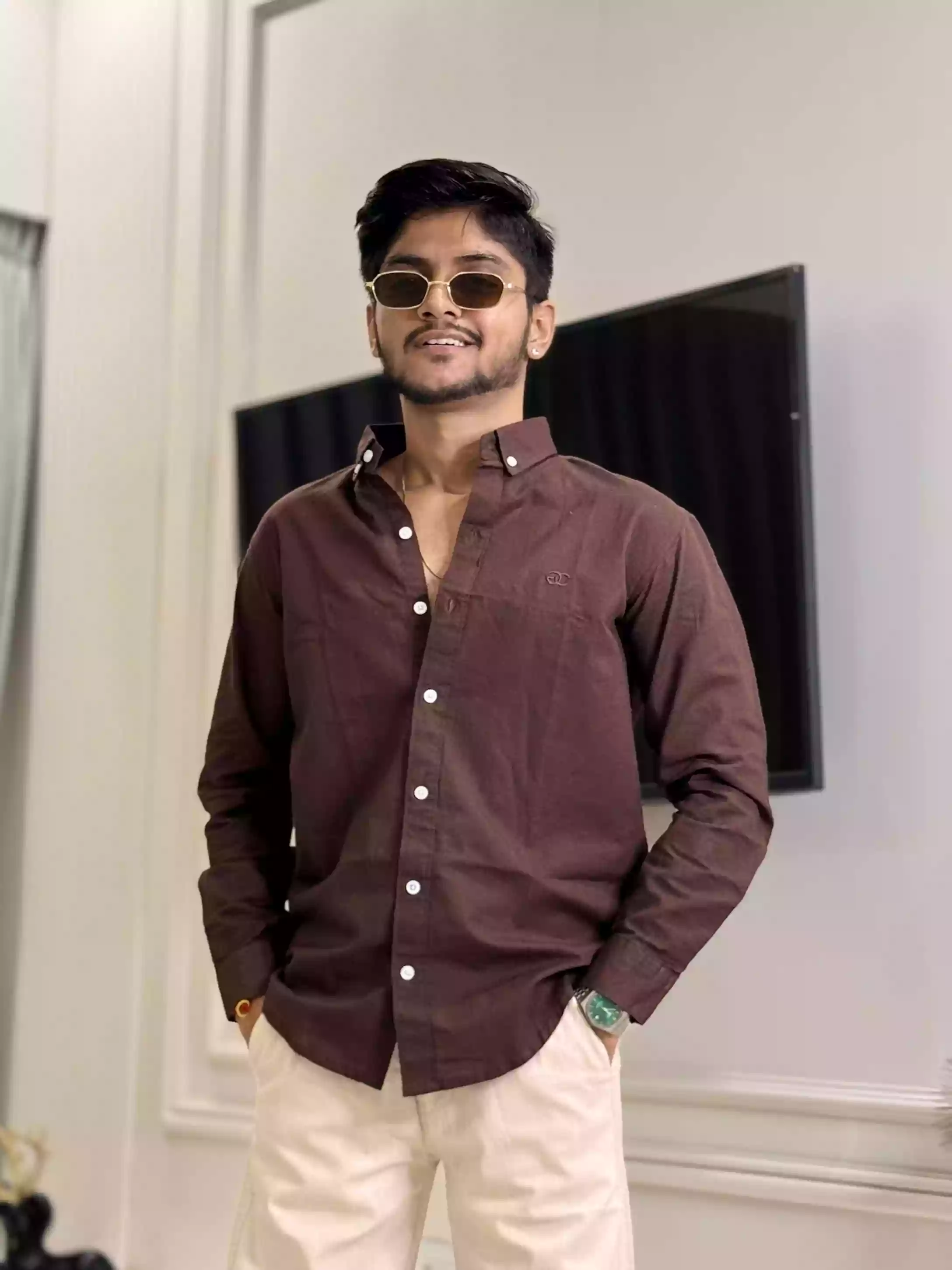 Coffee Espresso GC Linen Shirt
