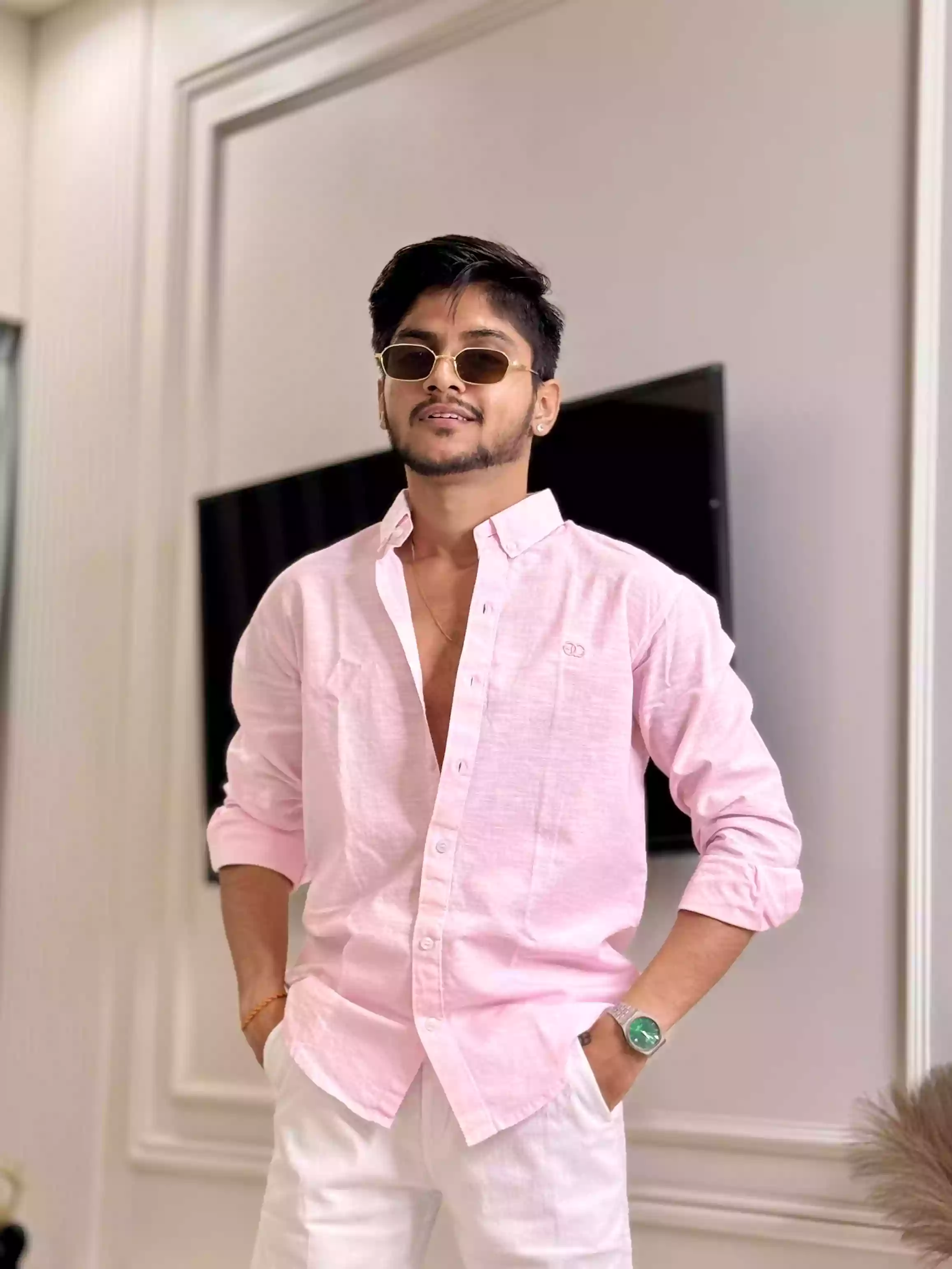 Pookie Pink GC Linen Shirt
