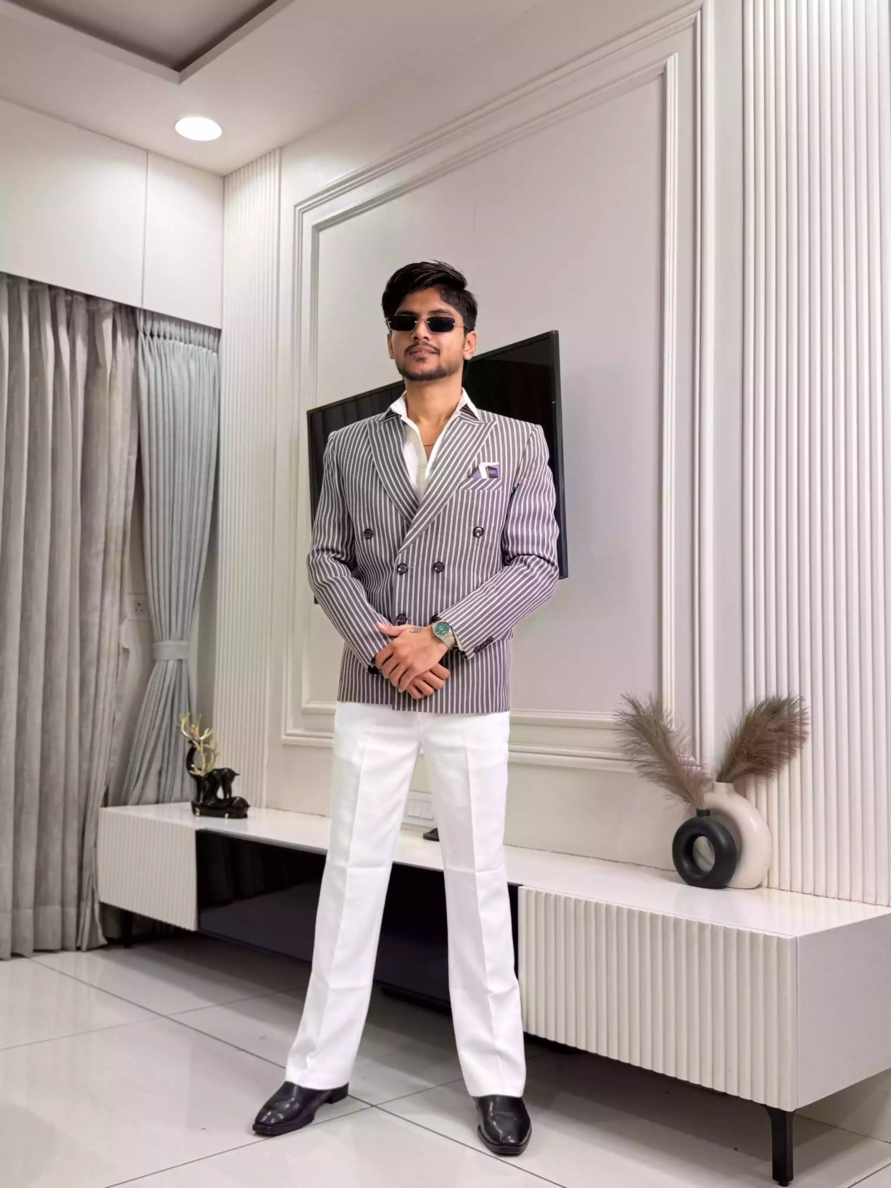 Plum Purple GC Double-Breasted 3- Piece Suit