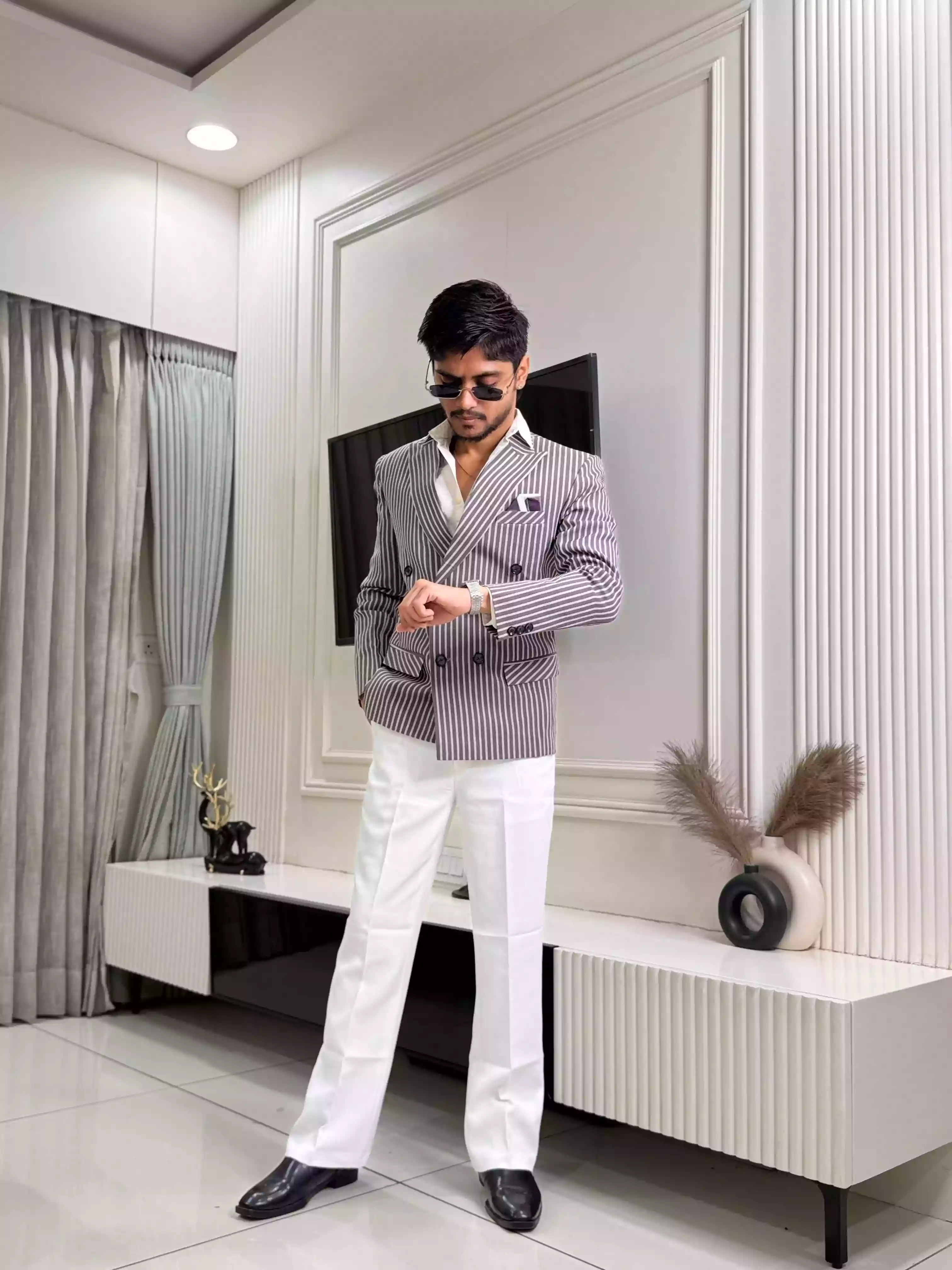 Plum Purple GC Double-Breasted 3- Piece Suit