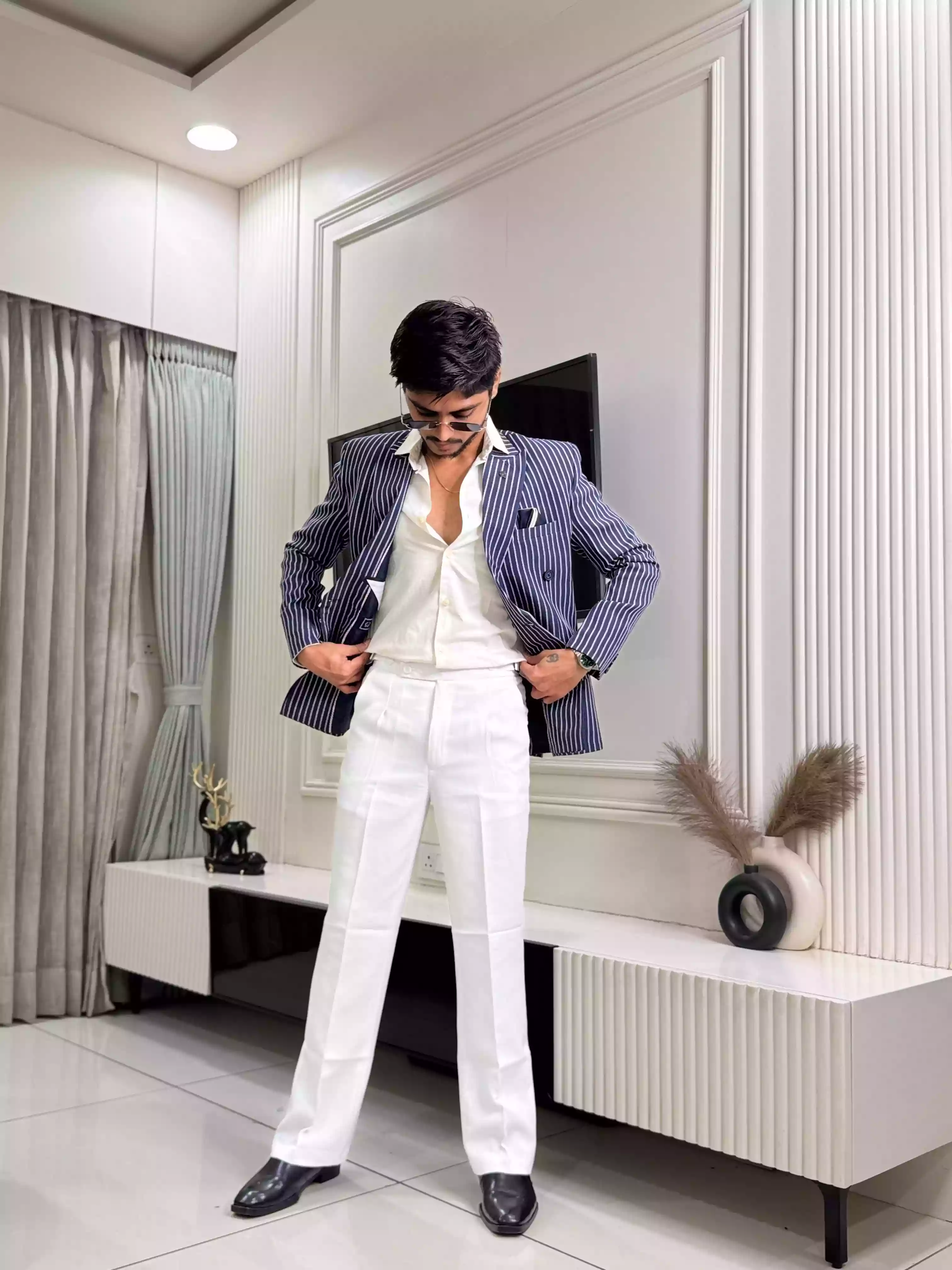 Navy Blue GC Double-Breasted 3- Piece Suit