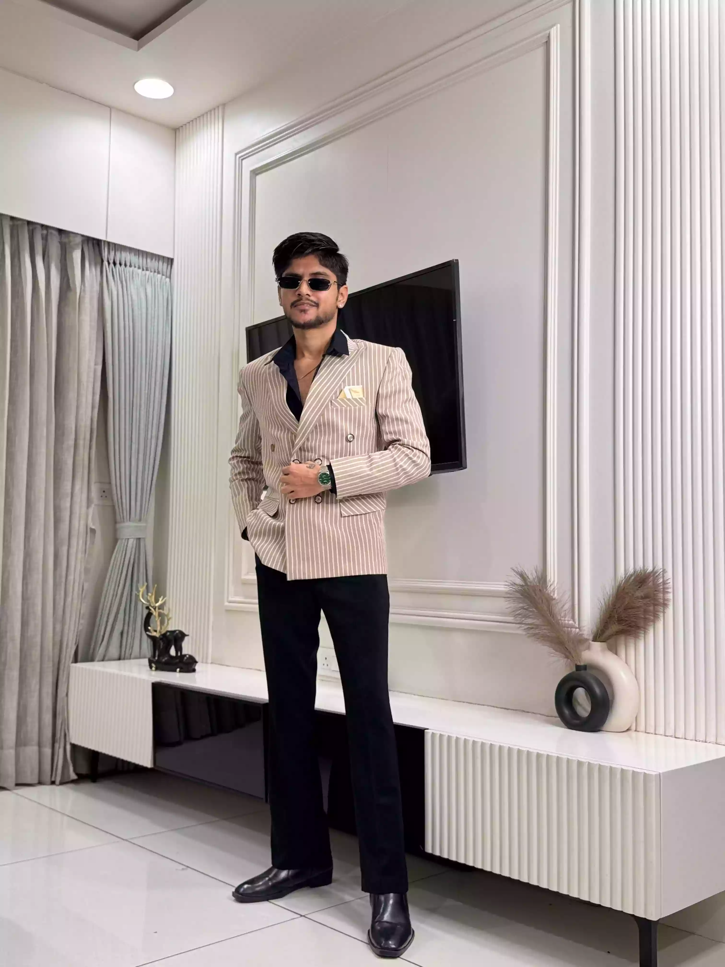 Camel Tan GC Double-Breasted 3- Piece Suit