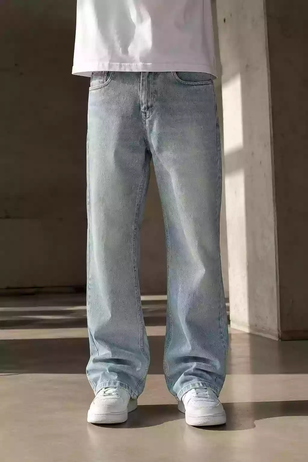 Tinted Ice Relaxed Straight Leg Blue Jeans