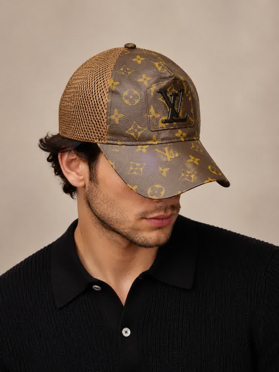 Brown Leather Lv Cool Cap