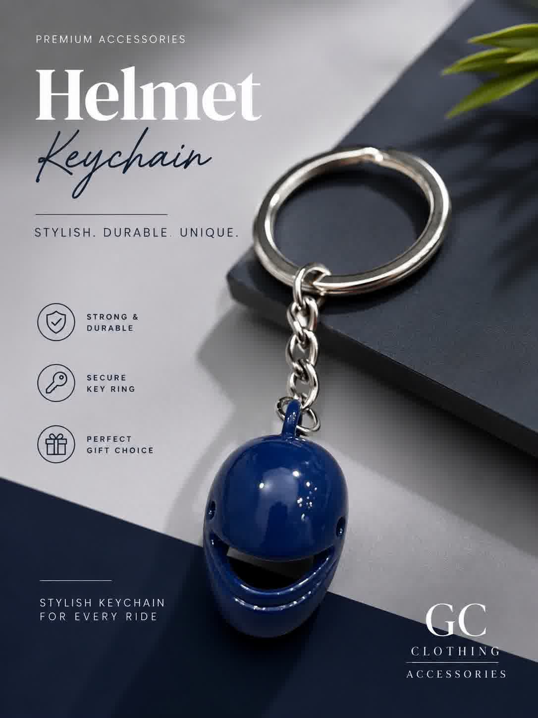 Blue Helmet Keychain