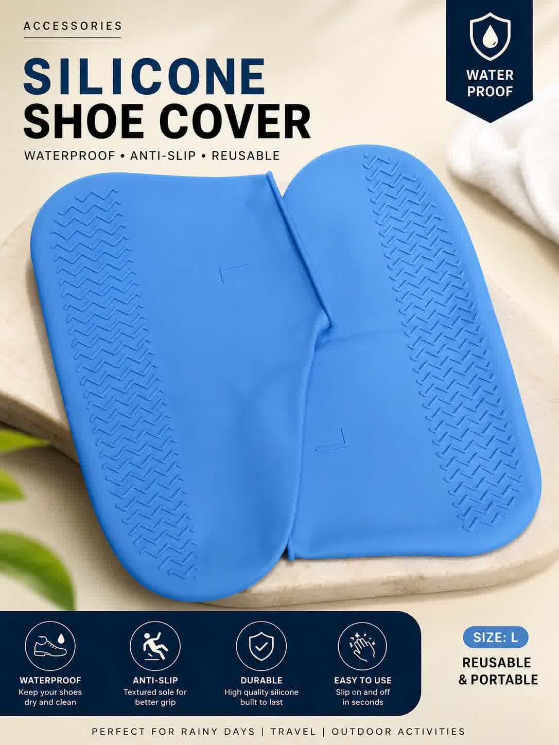 Blue Silicon Shoe Cover