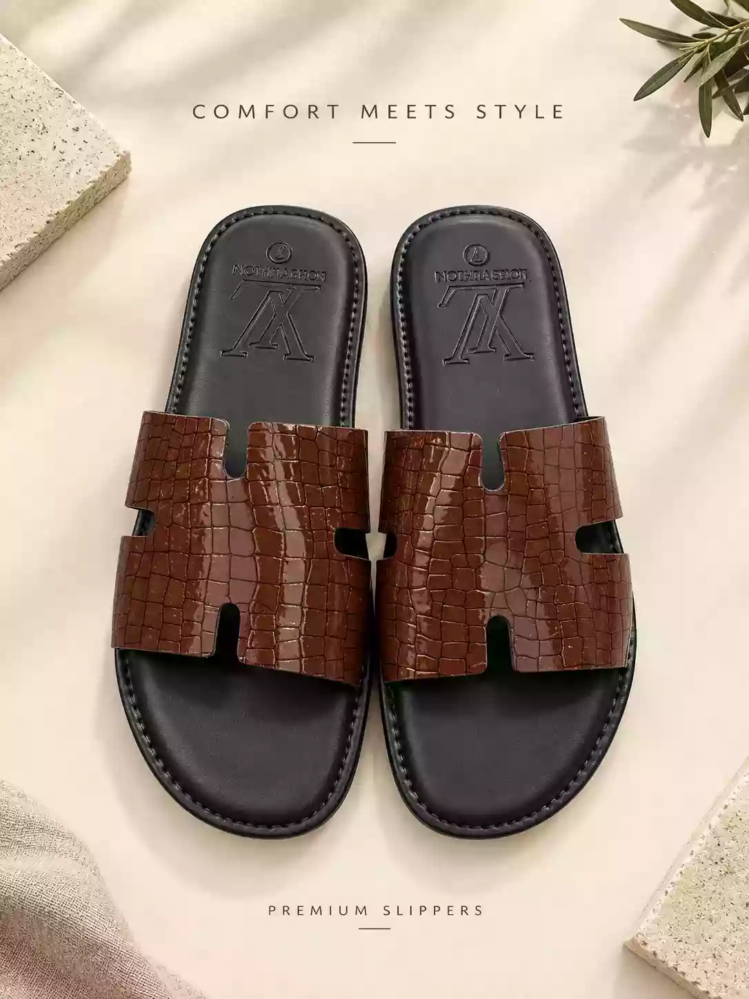 Brown Glossy H-Cut Slides GC Premium Slides