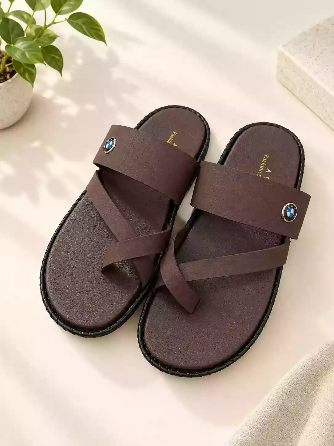 Brown Cross-Strap  GC Premium Slides