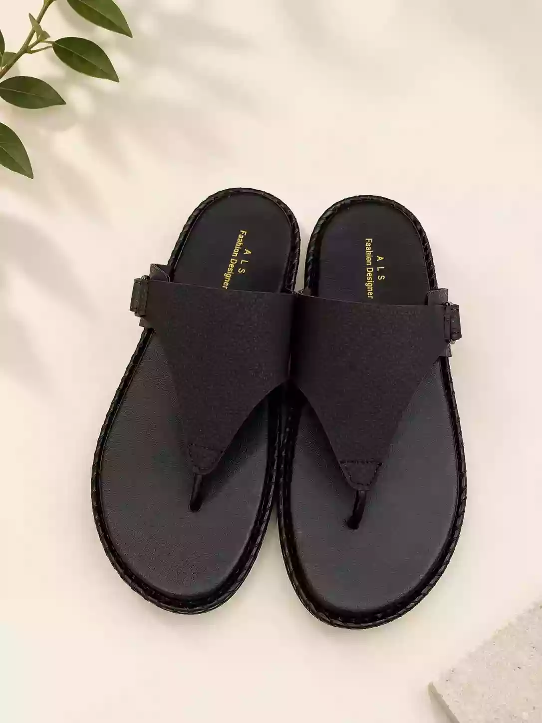 Black Shield V-Strap Thong GC Premium Slides