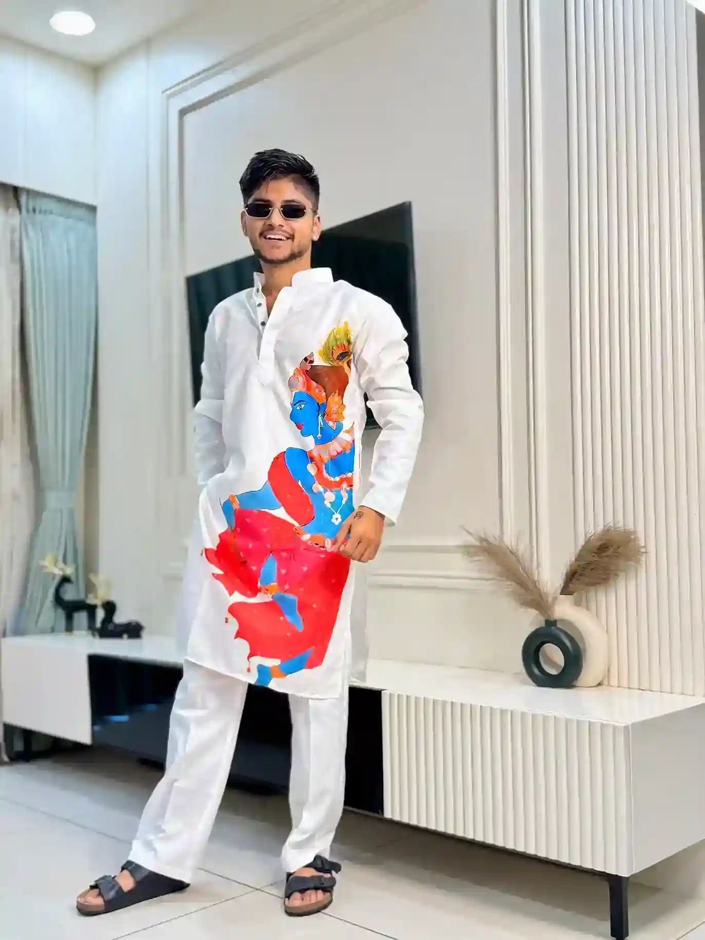 Safed Ishq Lord Kanha Kurta for Men