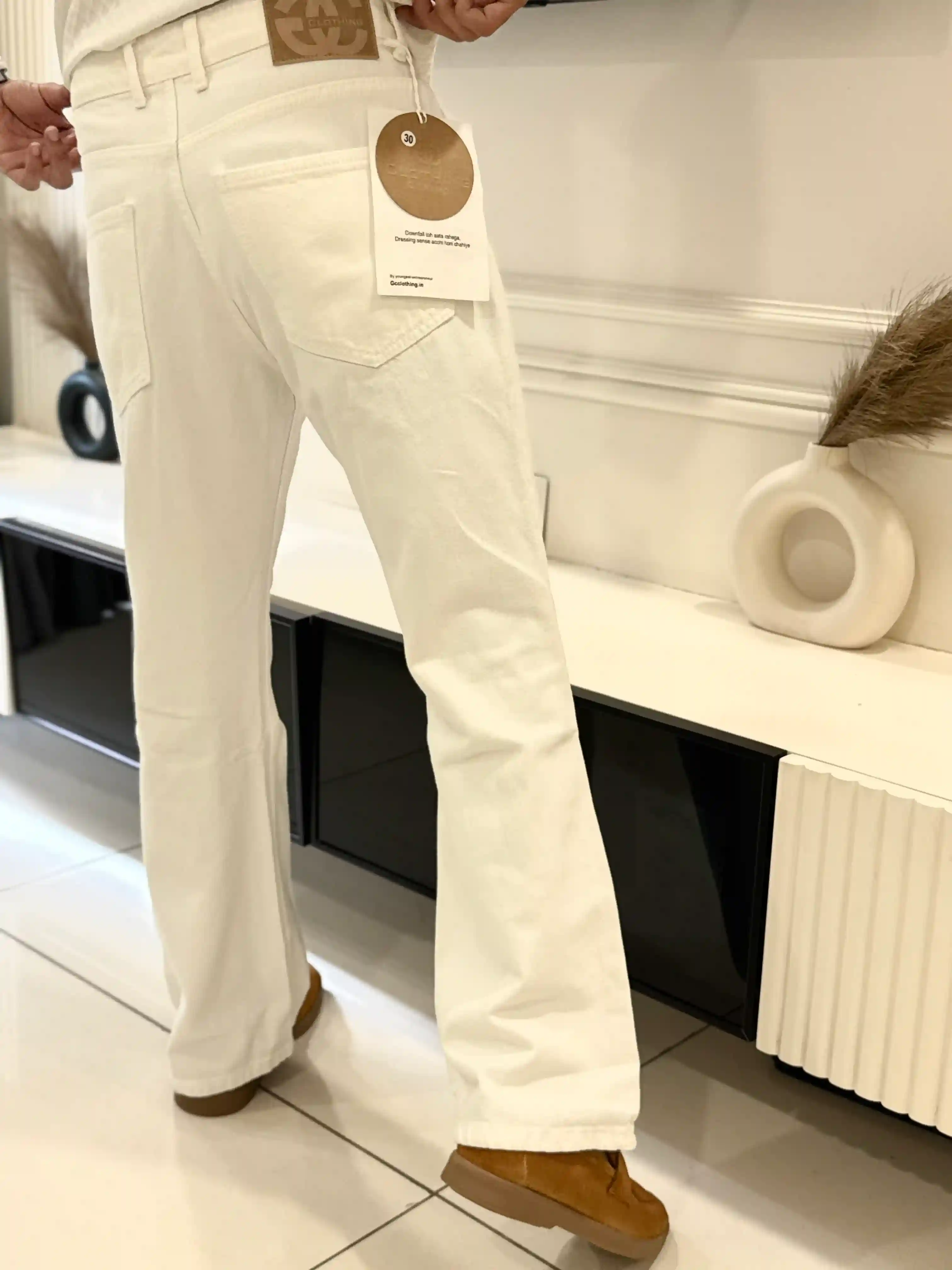 Rich white Vintage Boot-cut Pant
