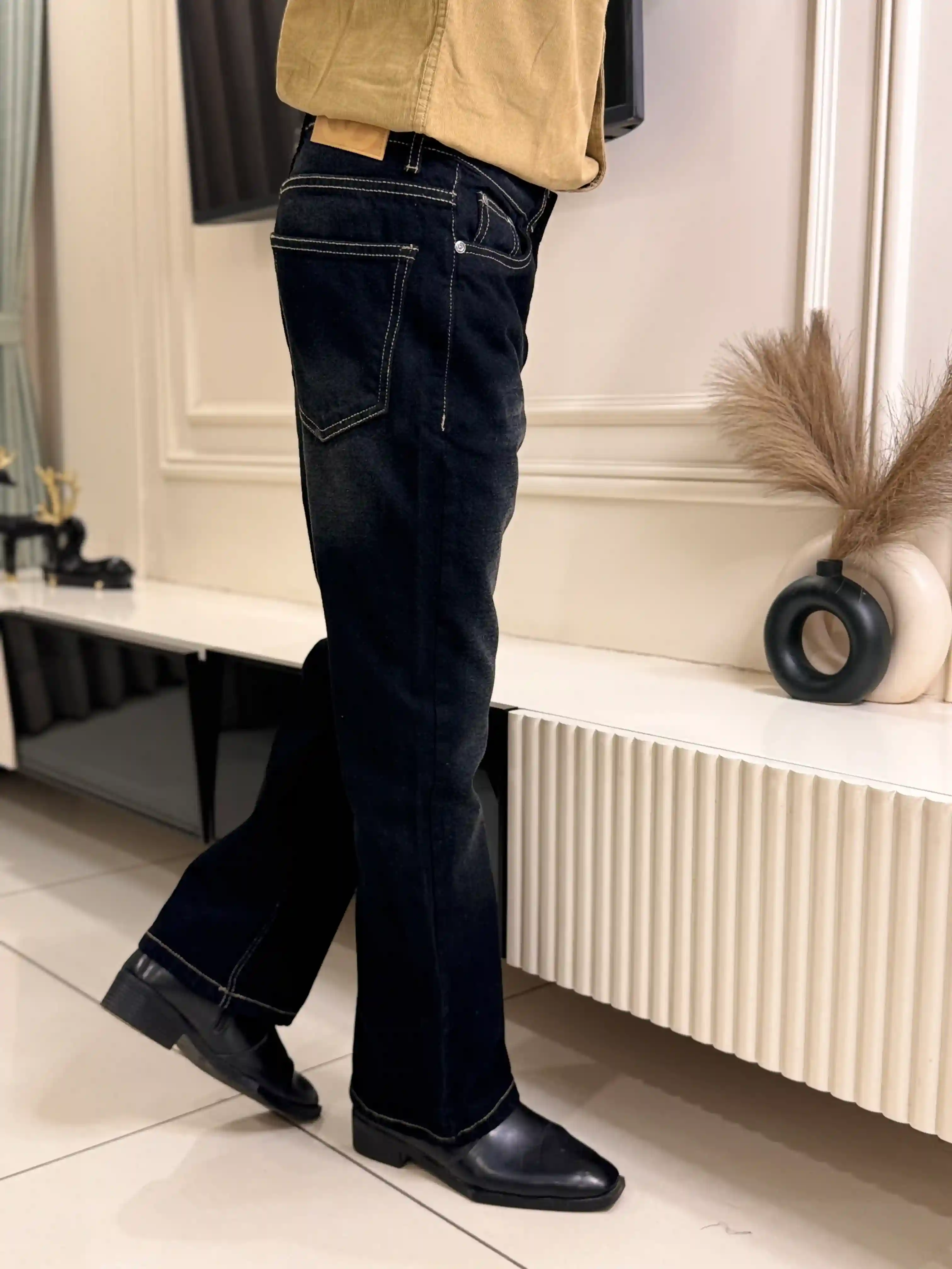 Charcoal Shaded Vintage Boot-cut Pant