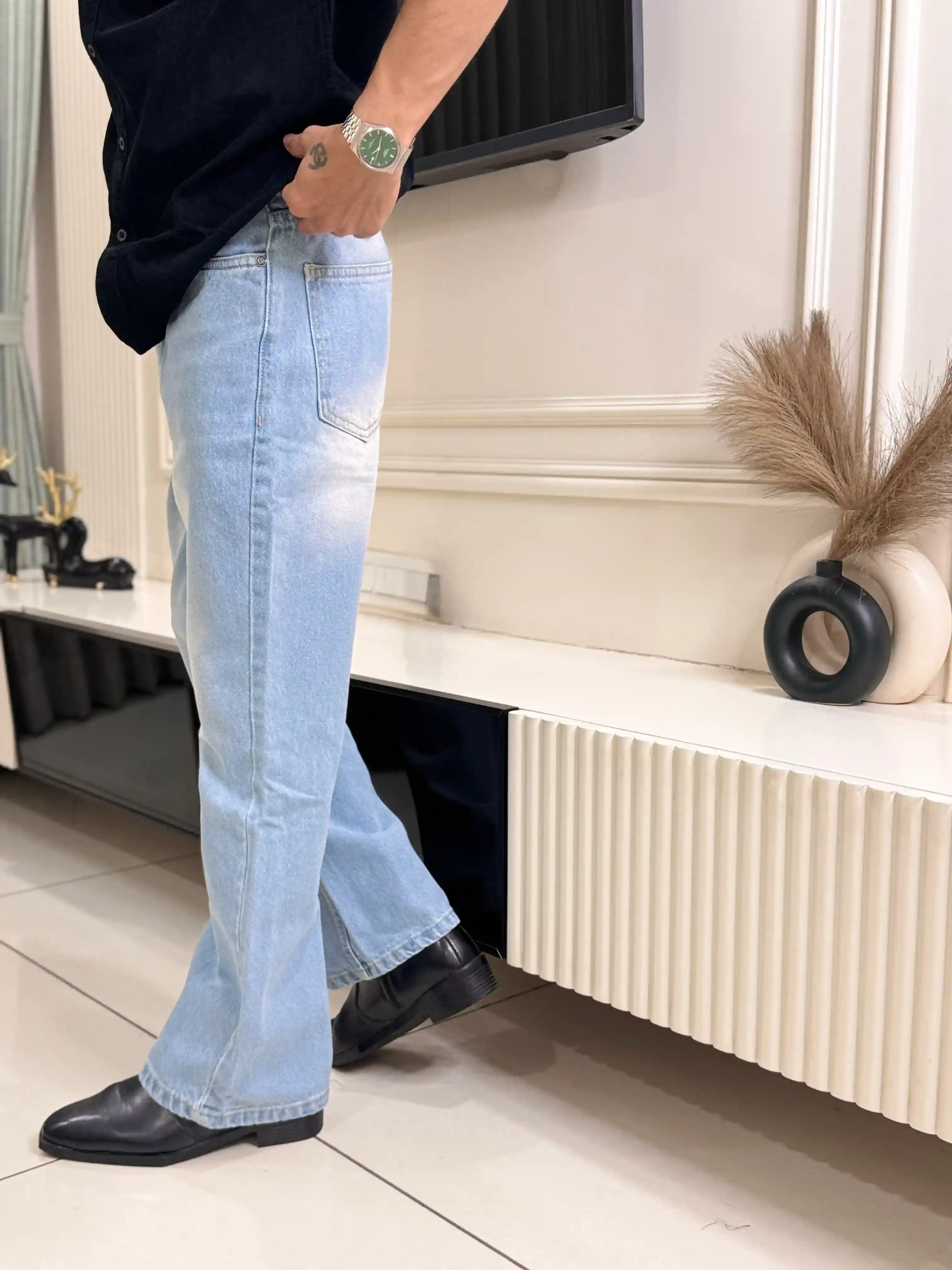 Light Blue Vintage Boot-cut Pant