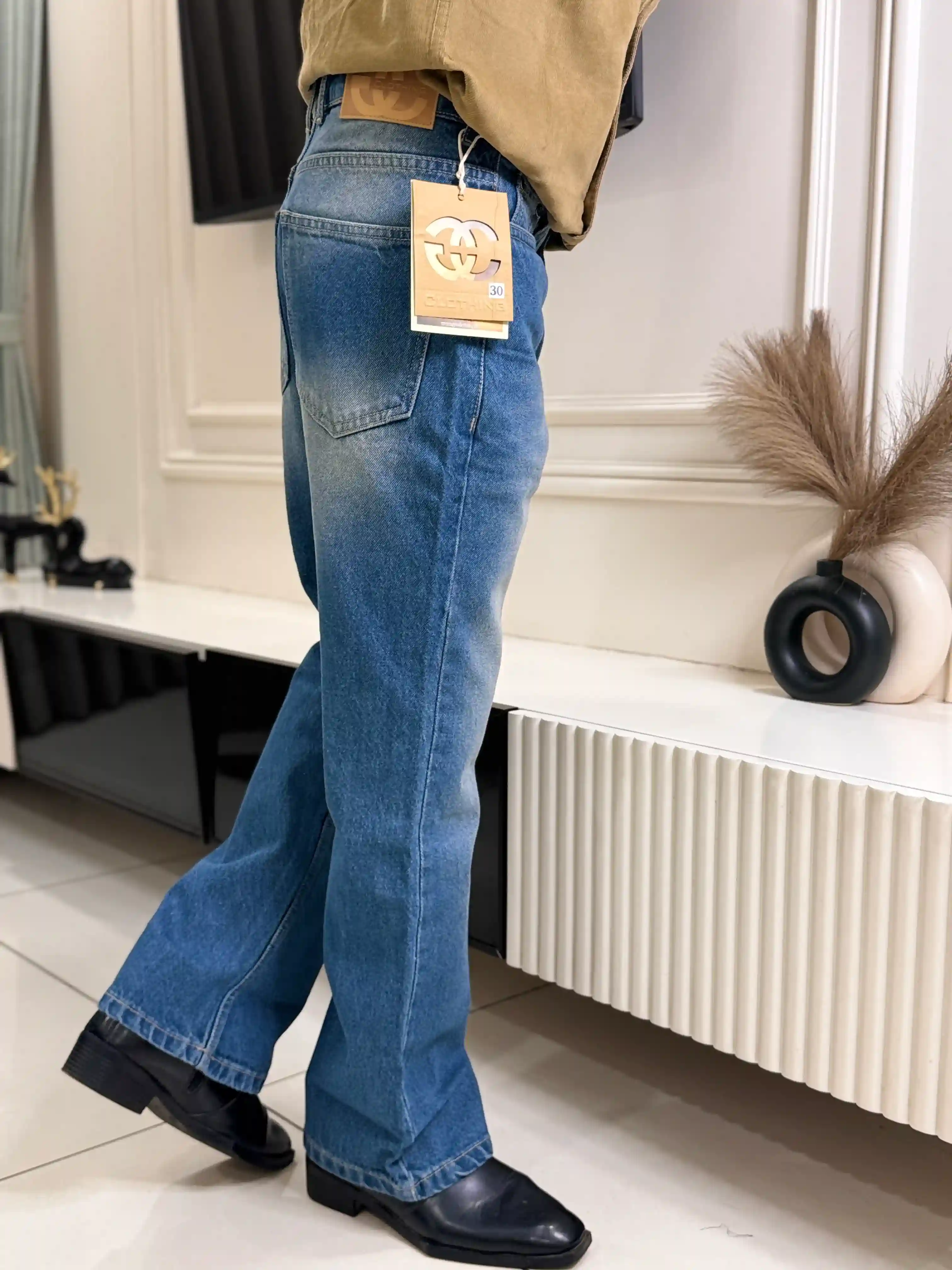 Dusty Blue Vintage Boot-cut Pant