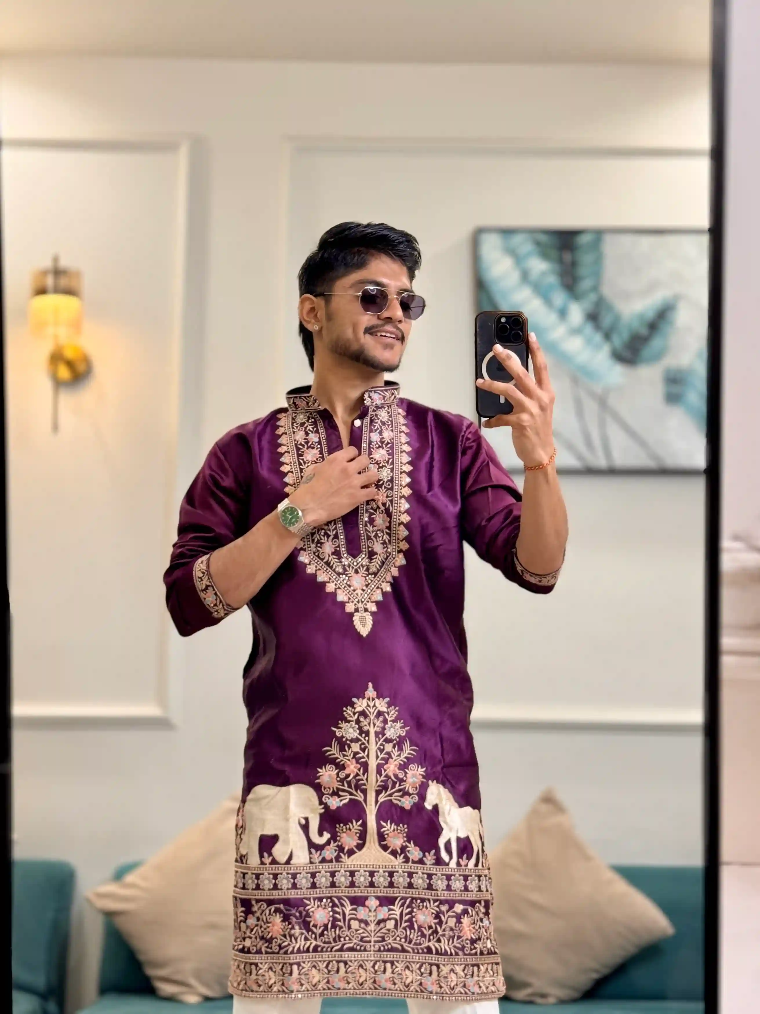 Purple Modern Heritage Kurta