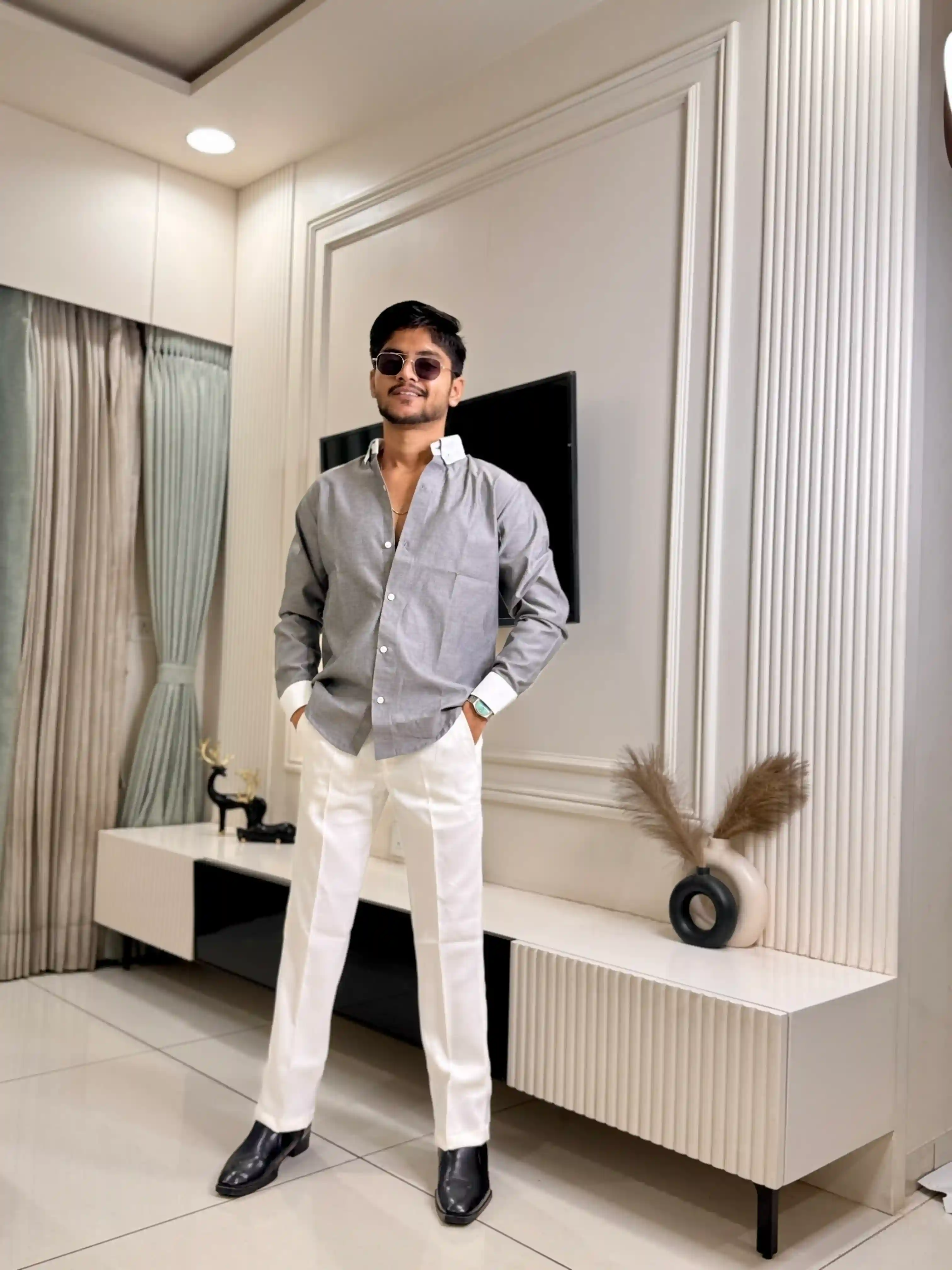 Grey White Oxford Luxe Heritage Pair
