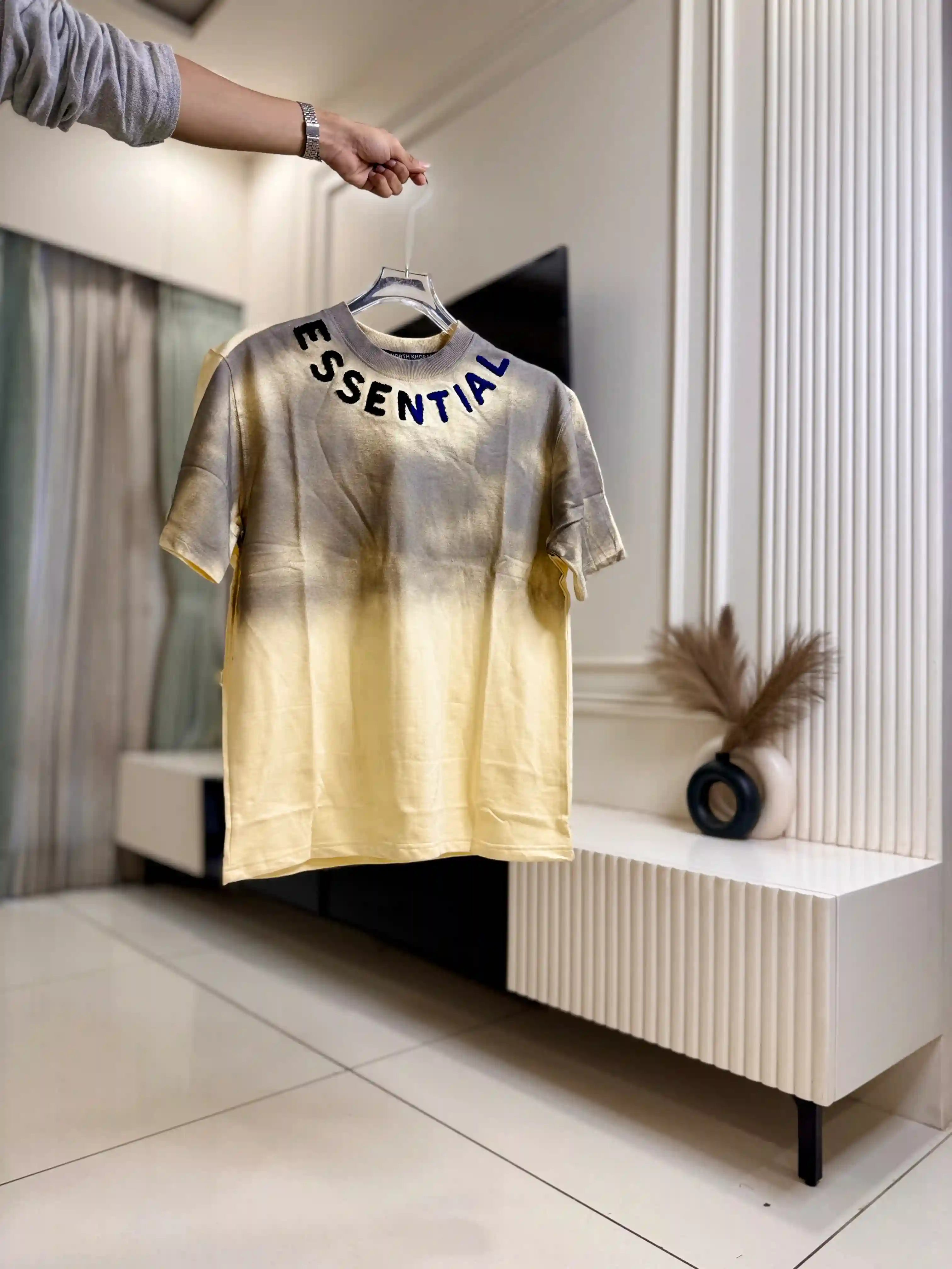Smoky Yellow ESSENTIAL Boxy Fit T-shirt